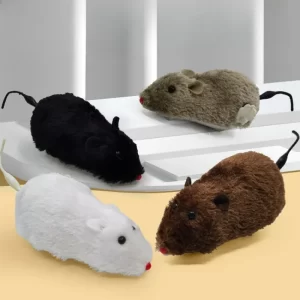 Creative Cat Toy. Wind Up, Spring Power Plush Mouse. Black Only Available.